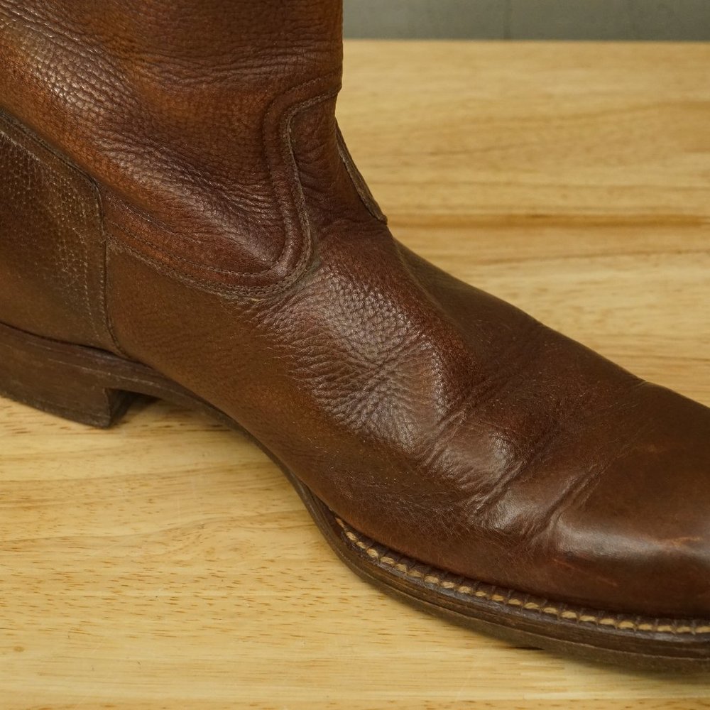 Bespoke Horse Equestrian Riding Boots Brown Leather Mens 8D Womens 9M - Picture 6 of 15